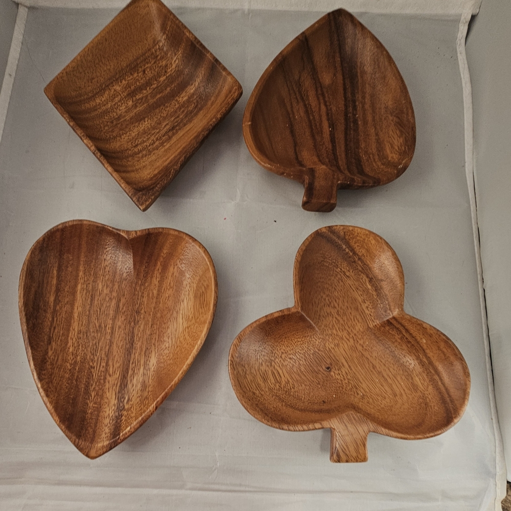 Vintage MCM Monkey Pod Card Suit Snack Bowls